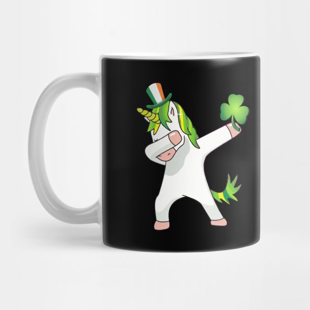 St Patricks Day Girls Dabbing Unicorn Leprechaun Lepricorn by Pannolinno